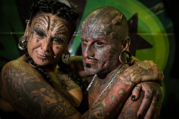 Самая татуированная пара в мире
