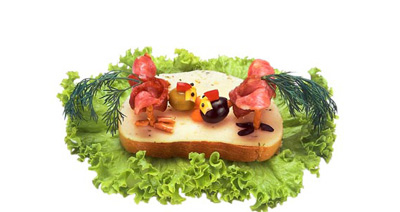 Очень апетитные дизайнерские бутерброды
