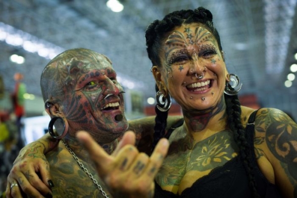 Самая татуированная пара в мире
