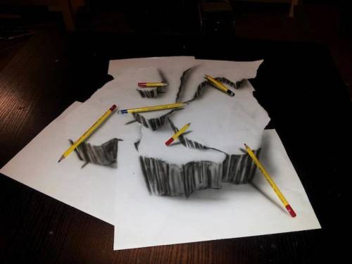 Ошеломляющие трехмерные рисунки, сделанные карандашом

