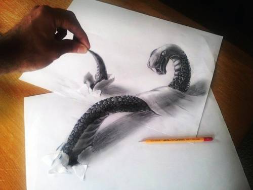 Ошеломляющие трехмерные рисунки, сделанные карандашом
