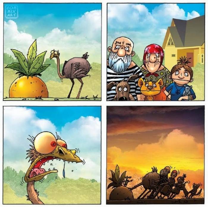 Комикс про страуса
