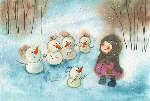 Самые забавные детские картинки про зиму и Новый год