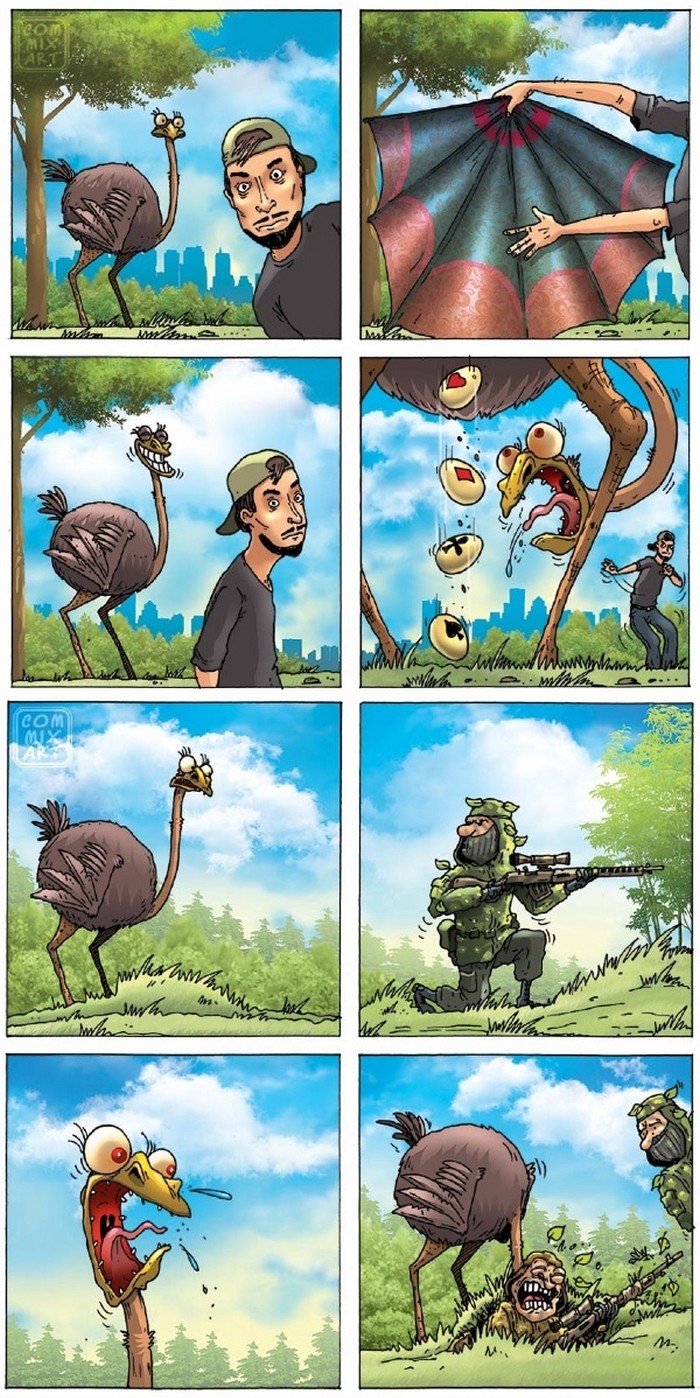 Комикс про страуса
