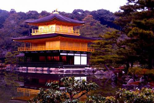 Великолепный Золотой павильон в Японии
