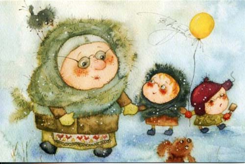 Самые забавные детские картинки про зиму и Новый год